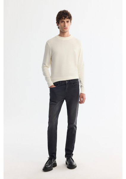 Erkek Ekru Bisiklet Yaka Viskon Viskon Karışımlı Basic Triko Regular Fit Kazak B005021 indirimleri