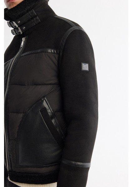 Erkek Siyah Kürklü Yaka Napa Comfort Fit Mont A42Y6127 indirimleri