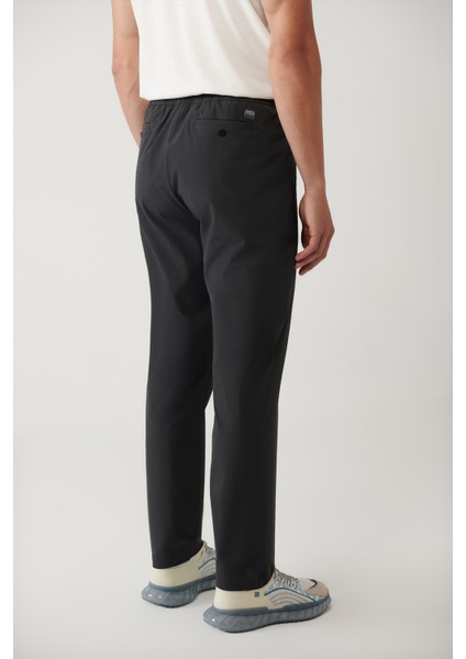 Erkek Antrasit Beli Lastikli Fermuar Cepli Su İtici Bi-Stretch Relaxed Fit Pantolon A41Y3235 indirimleri