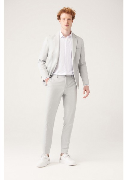 Erkek Gri Bı-Stretch Yan Cepli Pantolon A31Y3204