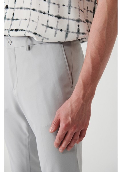 Erkek Gri Bı-Stretch Yan Cepli Pantolon A31Y3204