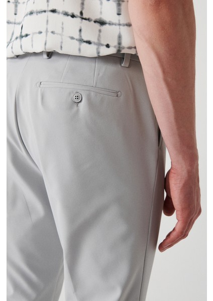 Erkek Gri Bı-Stretch Yan Cepli Pantolon A31Y3204