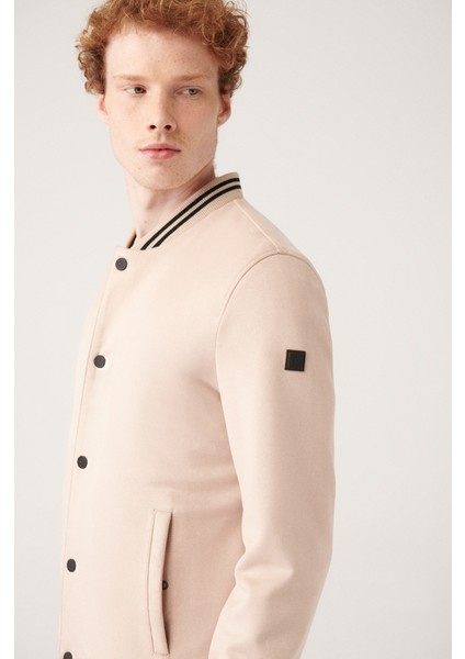 Erkek Bej İçi Elyaf Kapitoneli Ribanalı Çıtçıtlı Suni Süet Mont A31Y6001 fiyatları