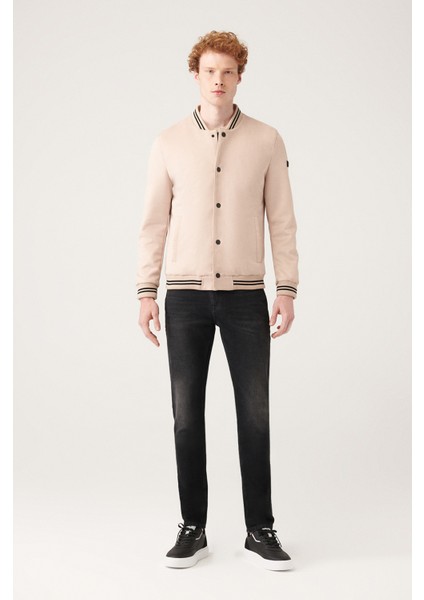 Erkek Bej İçi Elyaf Kapitoneli Ribanalı Çıtçıtlı Suni Süet Mont A31Y6001 indirimleri