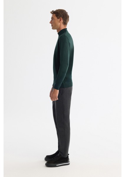 Erkek Yeşil Yarım Balıkçı Yaka Dokulu Basic Kazak E005108 fırsatları