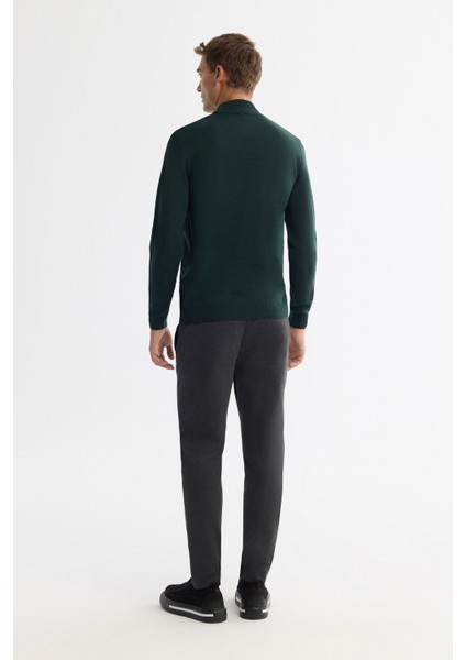 Erkek Yeşil Yarım Balıkçı Yaka Dokulu Basic Kazak E005108 indirimleri