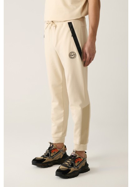 Erkek Bej Jersey Kumaş 2 İplik Regular Fit Eşofman Altı A41Y3416 modelleri