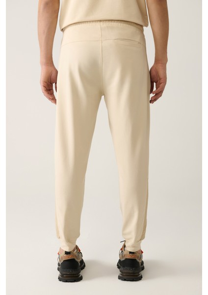 Erkek Bej Jersey Kumaş 2 İplik Regular Fit Eşofman Altı A41Y3416 fırsatları