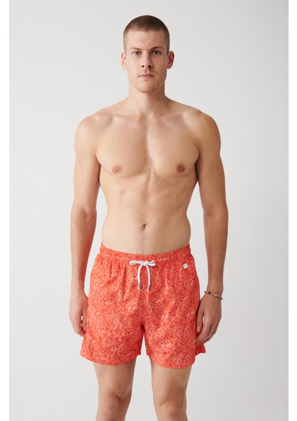 Erkek Turuncu Çiçek Baskılı Deniz Şortu A31Y3809 fiyatları