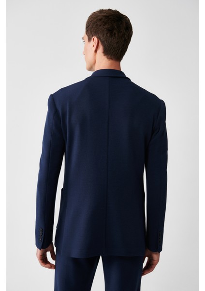 Erkek Lacivert Astarsız Mono Yaka Çift Yırtmaç Örme A32Y4005 fırsatları