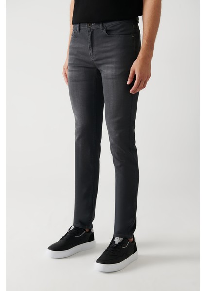 Erkek Antrasit Eskitme Yıkamalı Kaplamalı Berlin Slim Fit Jean Pantolon B003516 modelleri