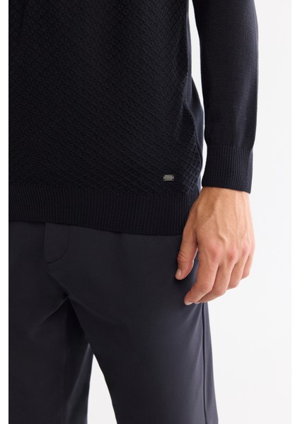 Erkek Lacivert Dokulu Basic Kazak E005109 fiyatları