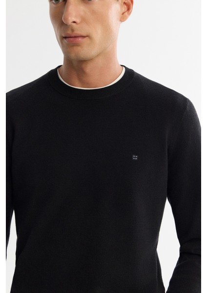 Erkek Siyah Viskon Bisiklet Yaka Triko Regular Fit Kazak B005132 fiyatları