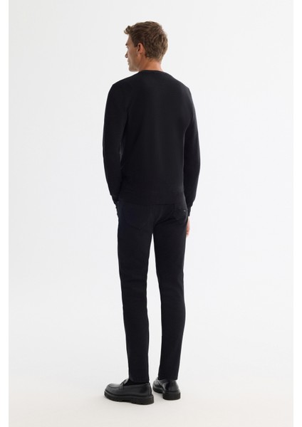 Erkek Siyah Viskon Bisiklet Yaka Triko Regular Fit Kazak B005132 fırsatları