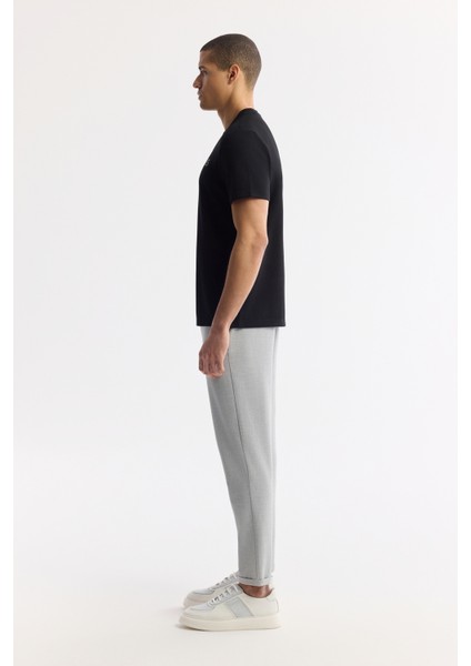 Erkek Siyah Bisiklet Yaka Reflektörlü Bi-Stretch İnterlok Regular Fit T-Shirt A51Y1037 modelleri