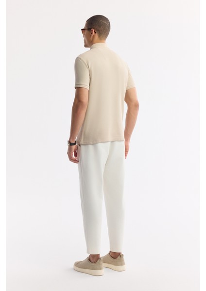 Erkek Bej Kıvrılmaz Polo Yaka %100 Pamuk Basic Regular Fit T-Shirt B001032 fırsatları