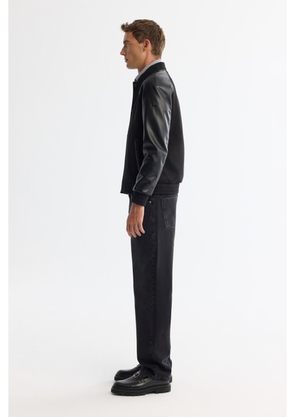 Erkek Siyah Bomber Yaka Süet Dokulu Comfort Fit Mont A42Y6028 indirimleri