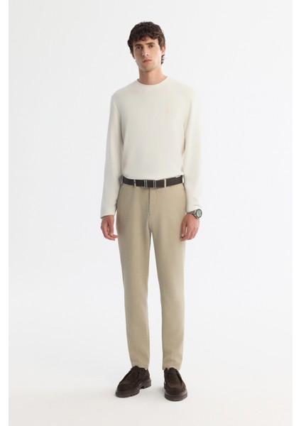 Erkek Ekru Bisiklet Yaka Pamuklu Basic Regular Fit Sweatshirt A42Y1350 indirimleri