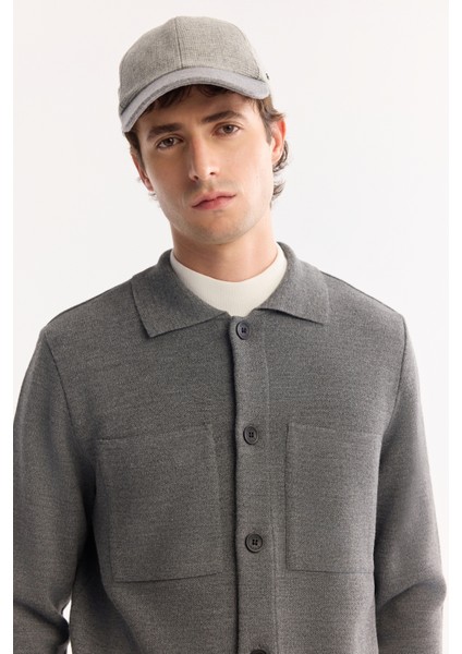 Erkek Gri Polo Yaka Düğmeli Yün Karışımlı Regular Fit Hırka A52Y5148 fiyatları