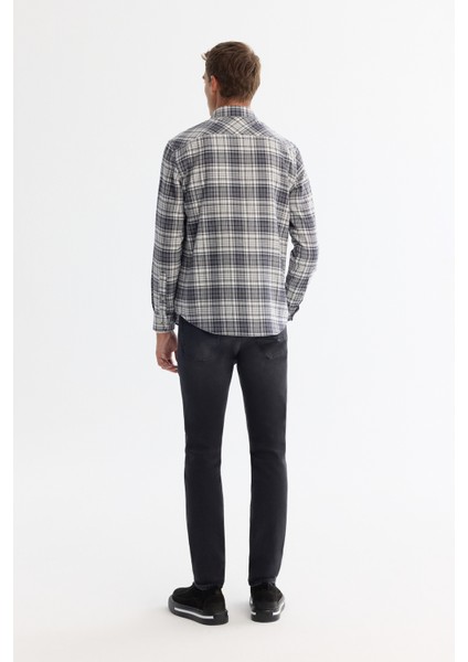 Erkek Gri Alttan Britli Yaka Ekoseli %100 Pamuk Flanel Regular Fit Gömlek A42Y2143 fırsatları