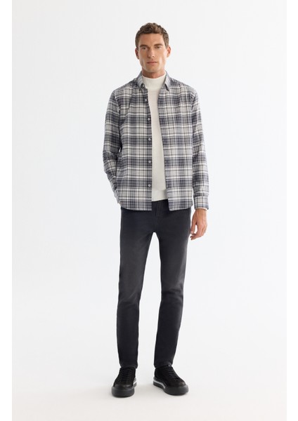 Erkek Gri Alttan Britli Yaka Ekoseli %100 Pamuk Flanel Regular Fit Gömlek A42Y2143 indirimleri