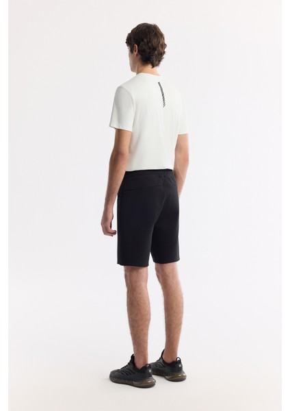 Erkek Siyah Beli Lastikli Bağcıklı Bi-Stretch İnterlok Regular Fit Şort A51Y3631 modelleri