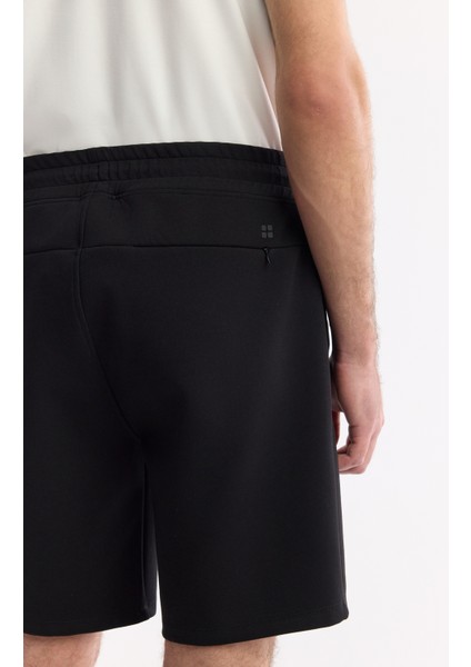 Erkek Siyah Beli Lastikli Bağcıklı Bi-Stretch İnterlok Regular Fit Şort A51Y3631 fırsatları