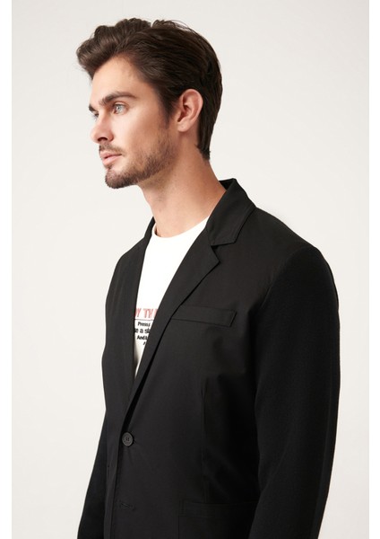 Erkek Siyah Mono Yaka Astarsız Triko Detaylı Ceket A31Y4001 fiyatları