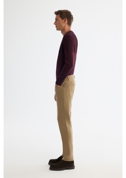 Erkek Kamel Parça Boya Yıkamalı Esnek Berlin Slim Fit Jean Pantolon A42Y3500 modelleri