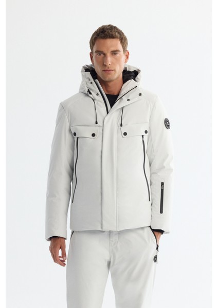 Erkek Taş Kapüşonlu Su İtici Rüzgar Geçirmez -20°C Dayanıklı Kaz Tüyü Kayak Montu A42Y6123 fiyatları