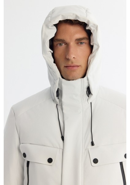 Erkek Taş Kapüşonlu Su İtici Rüzgar Geçirmez -20°C Dayanıklı Kaz Tüyü Kayak Montu A42Y6123 modelleri