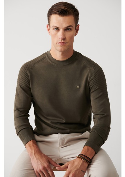 Erkek Haki Yüksek Bisiklet Yaka Rayon Kazak A32Y5006 fırsatları