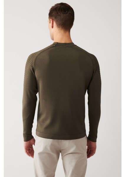 Erkek Haki Yüksek Bisiklet Yaka Rayon Kazak A32Y5006 indirimleri