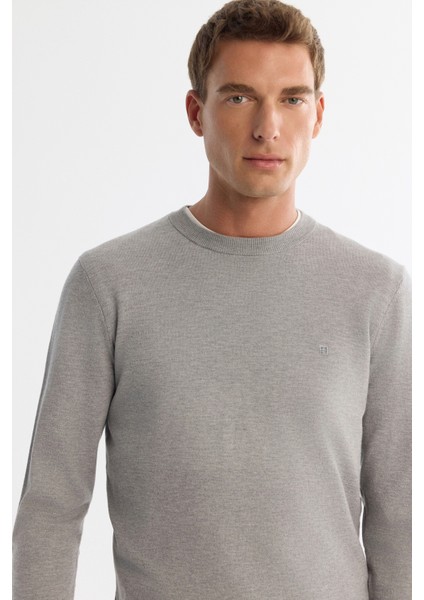 Erkek Gri Viskon Bisiklet Yaka Triko Regular Fit Kazak B005132 fiyatları