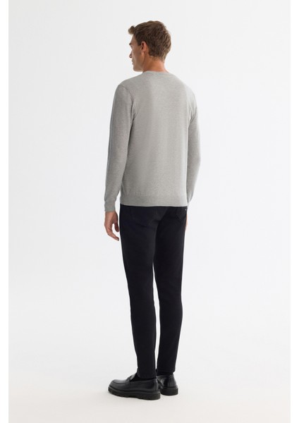 Erkek Gri Viskon Bisiklet Yaka Triko Regular Fit Kazak B005132 indirimleri