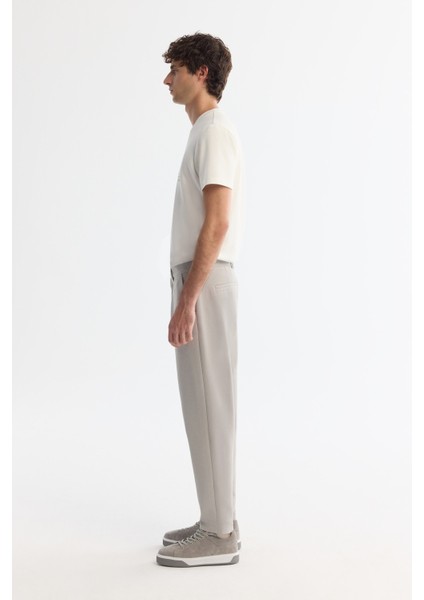 Erkek Açık Gri Klasik Bel Jersey Pamuklu Carrot Fit Pantolon A42Y3061 fiyatları