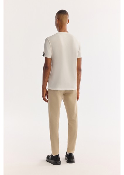 Erkek Ekru Bisiklet Yaka Soft Touch Bi-Stretch Baskılı Regular Fit T-Shirt A52Y1022 fırsatları