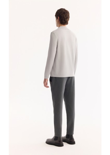 Erkek Gri Yarım Balıkçi Yaka Basic Düz Rayon Kazak B005151 fırsatları