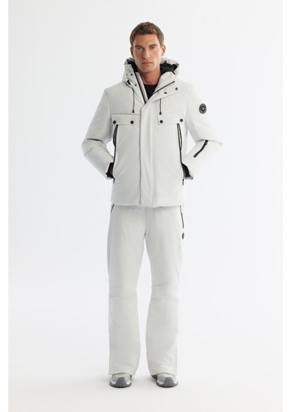 Erkek Taş Kapüşonlu Su İtici Rüzgar Geçirmez -20°C Dayanıklı Kaz Tüyü Kayak Montu A42Y6123 fırsatları