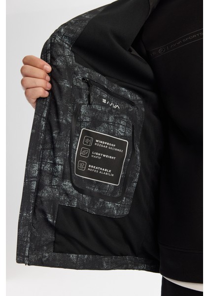 Erkek Siyah Kapüşonlu Rüzgar Geçirmez Mevsimlik Comfort Fit Mont A42Y6152 fırsatları