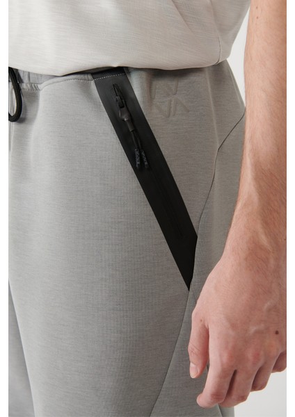 Erkek Gri Soft Touch Yandan Cepli Parçalı Regular Fit Şort A41Y3600