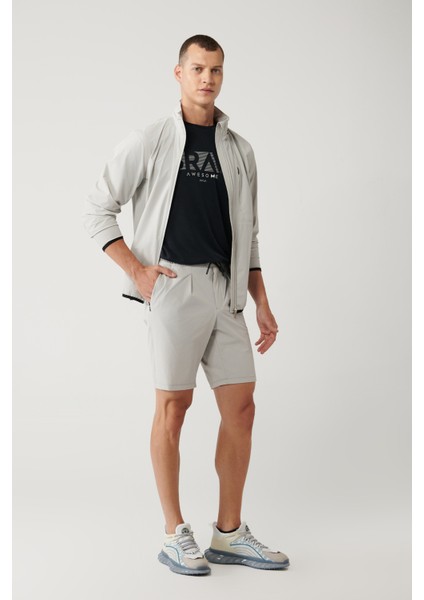 Erkek Taş Beli Lastikli Bağcıklı Su İtici Bi-Stretch Relaxed Fit Şort A41Y3635