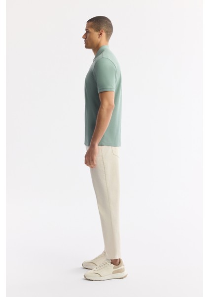 Erkek Mint Yeşil Kıvrılmaz Polo Yaka %100 Pamuk Basic Regular Fit T-Shirt B001032 fiyatları