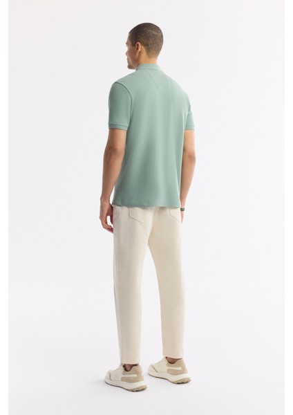 Erkek Mint Yeşil Kıvrılmaz Polo Yaka %100 Pamuk Basic Regular Fit T-Shirt B001032 modelleri