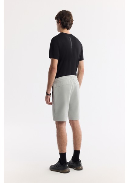Erkek Gri Beli Lastikli Bağcıklı Bi-Stretch İnterlok Regular Fit Şort A51Y3631 modelleri