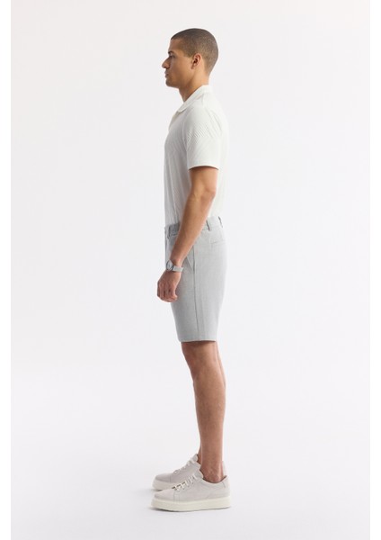 Erkek Açık Gri Yanı Lastikli Gofreli Bi-Stretch Slim Fit Chino Şort A51Y3730 fiyatları