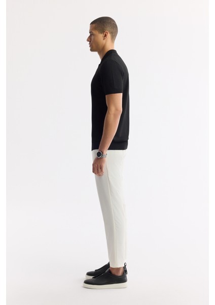 Erkek Siyah Polo Yaka Viskon Karışımlı Basic Triko Regular Fit T-Shirt B005120 modelleri