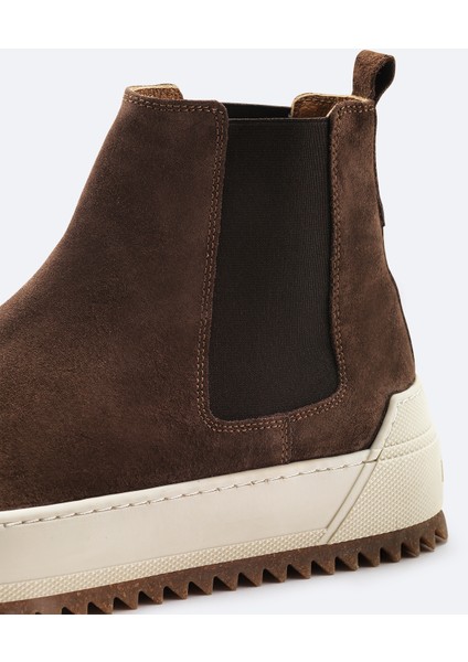 Erkek Kahverengi %100 Süet Esnek Taban Hafif Chelsea Bot B008009 modelleri