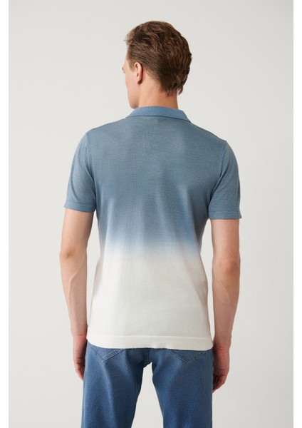 Erkek İndigo 3 Düğmeli Polo Yaka Triko Regular Fit T-Shirt A41Y5068 fırsatları