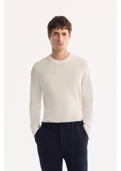 Erkek Lacivert Yanı Lastikli Bi-Stretch Hafif Çizgili Slim Fit Pantolon A52Y3204